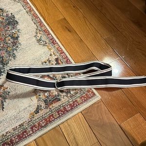Tommy Hilfiger blue and white stripe single hoop belt
